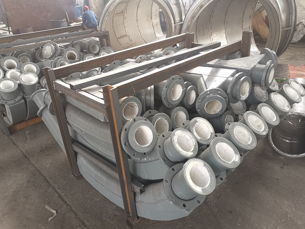 煤粉空气两相流内衬陶瓷耐磨弯头